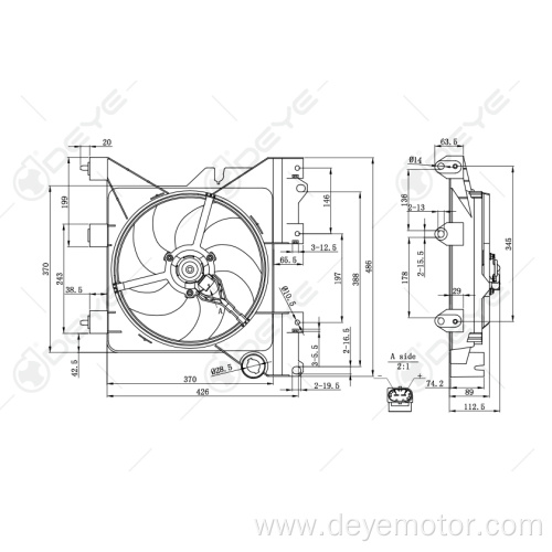 Cooling radiator fans for Peugeot PARTNER CITROEN XSARA